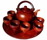 复古棕色茶具图片