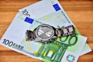 100欧元和手表图片