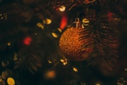 圣诞树彩球图片