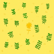 卡通树叶黄色背景图片
