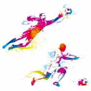 彩色绘画运动员图片