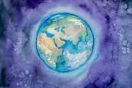 地球彩色绘画图片
