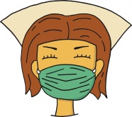 卡通戴口罩护士图片
