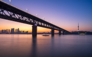 武汉长江大桥黄昏图片