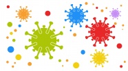 彩色卡通病毒细胞图片