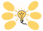 黄色灯泡创意思维图