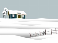 冬季雪地雪屋卡通图片