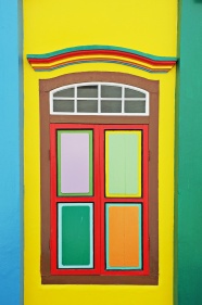 彩色墙绘门窗图片