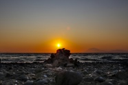 海平面夕阳落日图片