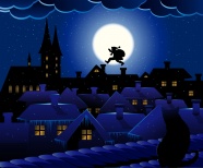 圣诞老人夜晚图片