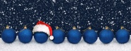蓝色圣诞球banner背景图片