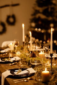 圣诞节西餐桌布置图片
