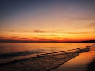 日暮黄昏海边图片