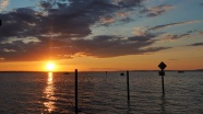 博登湖日落景观图片