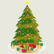 圣诞节圣诞树礼物卡通图片