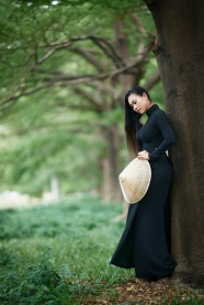 黑色长衫旗袍美女写真图片