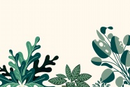 墨绿色树叶卡通背景图片