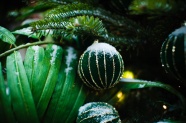 绿色圣诞球装饰图片