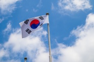 韩国旗帜飘扬图片