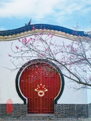 中国古风庭院梅花图片
