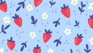 可爱卡通小草莓平铺背景图片