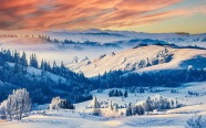 唯美冬季雪山雪景图片摄影