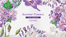 夏之花文艺范主题活动PPT模板