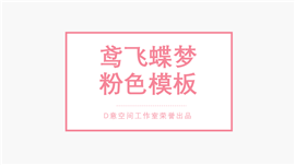 鸢飞蝶梦粉色计划书PPT模板