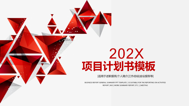精品红色项目计划书提案PPT模板