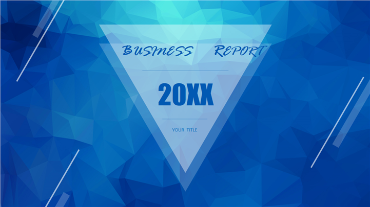 蓝色多边几何商务通用PPT模板
