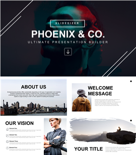 现代欧美风简约商务PPT模板