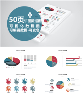 可视化数据图饼图PPT图表