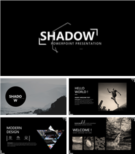 精品暗黑风格欧美商务PPT模板