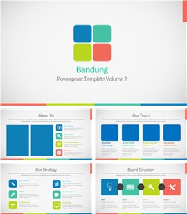 多彩撞色搭配商务通用PPT模板