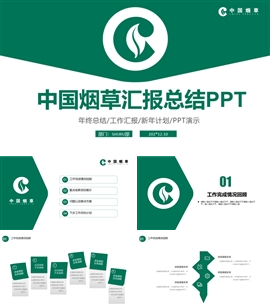 中国烟草工作总结汇报PPT模板