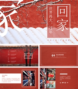 春节年终总结策划PPT模板