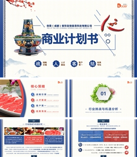 火锅店商业计划书策划PPT模板