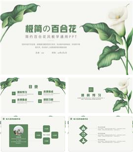 大气百合花风教学通用ppt模板
