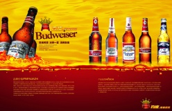 百威啤酒宣传海报PSD下载