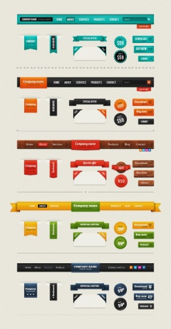 复古网页元素psd素材