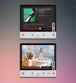 音乐播放器PSD网页素材