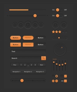 橙色UI工具包PSD设计