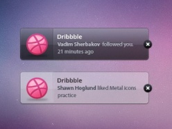 Dribbb通知信息PSD下载