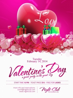 情人节海报设计PSD素材