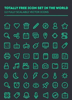 免费绿色图标设计PSD
