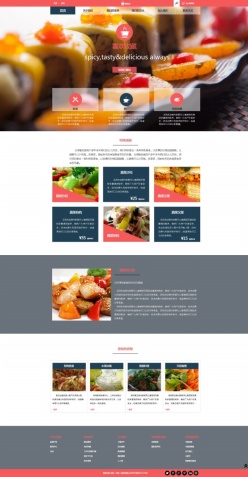 美食网站首页PS模板设计
