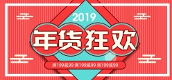 2019年货狂欢促销海报