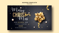 黑色风格圣诞节banner素材