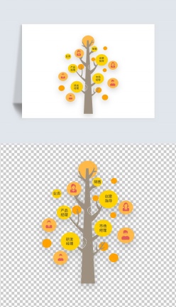团队大树插图元素