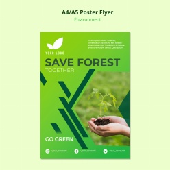 绿色环保公益广告海报模板PSD